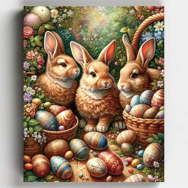 Conejos de Pascua- Pintar por Números- Canvas by Numbers