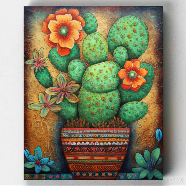 Cactus Colorido Pintar por Números- Pintar por Números- Canvas by Numbers