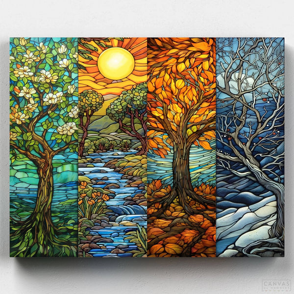 Las Cuatro Estaciones- Pintar por Números- Canvas by Numbers