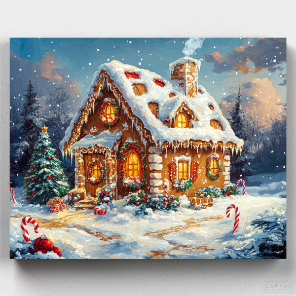 Refugio Dulce de Invierno- Pintar por Números- Canvas by Numbers