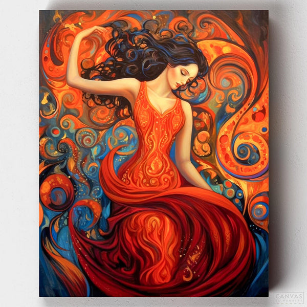 La Bailarina de Fuego- Pintar por Números- Canvas by Numbers