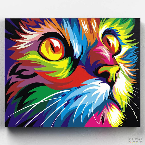 Cara de Gato Abstracto- Pintar por Números- Canvas by Numbers