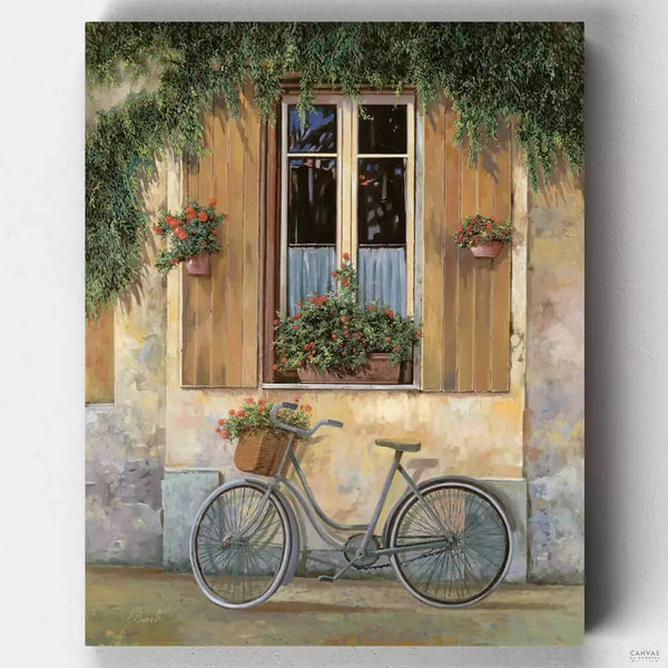 Bicicleta con Flores - Pintar por Números- Pintar por Números- Canvas by Numbers