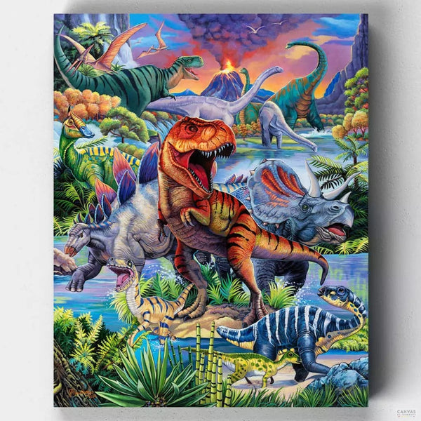 Dinosaurios - Pintar por Números- Pintar por Números- Canvas by Numbers