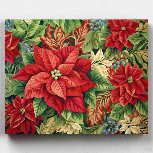 Flores de Nochebuena- Pintar por Números- Canvas by Numbers