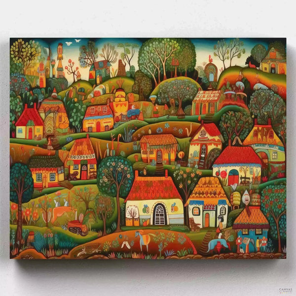 Paisaje Folklore- Pintar por Números- Canvas by Numbers