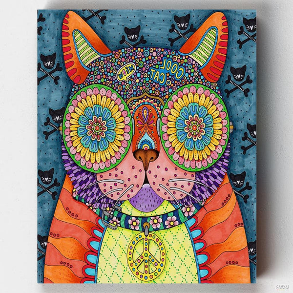 Gato Funky- Pintar por Números- Canvas by Numbers