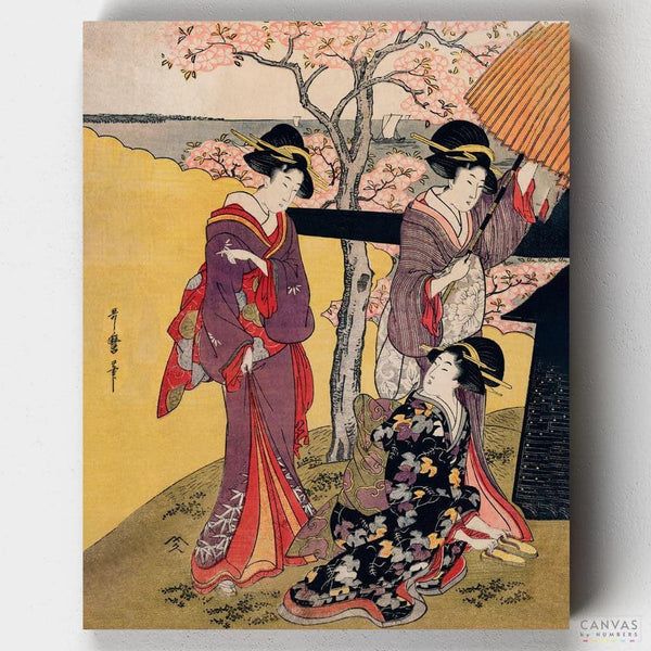 Gotenyama no Hanami Hidari- Pintar por Números- Canvas by Numbers