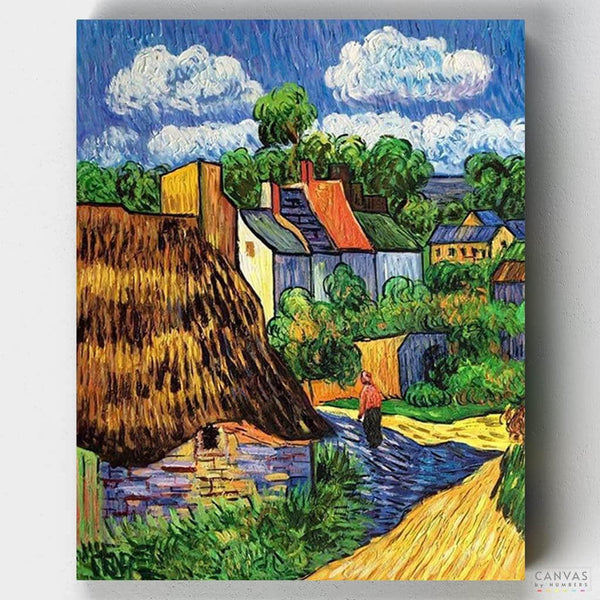 Casas en Auvers- Pintar por Números- Canvas by Numbers