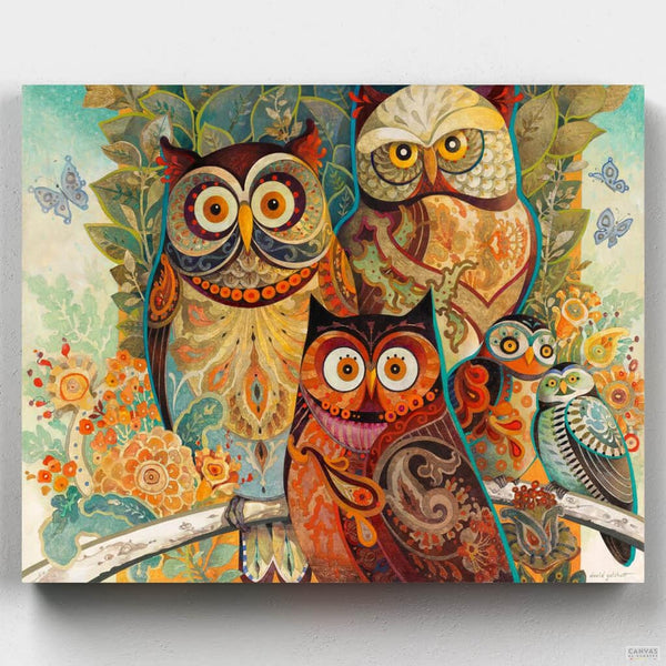 Búhos- Pintar por Números- Canvas by Numbers