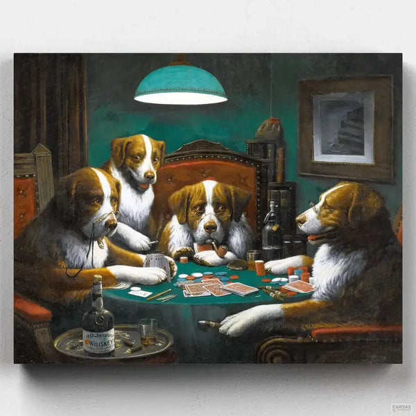 Juego de Póker (1894)- Pintar por Números- Canvas by Numbers