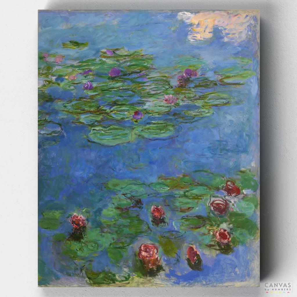 Nenúfares Rojos- Pintar por Números- Canvas by Numbers