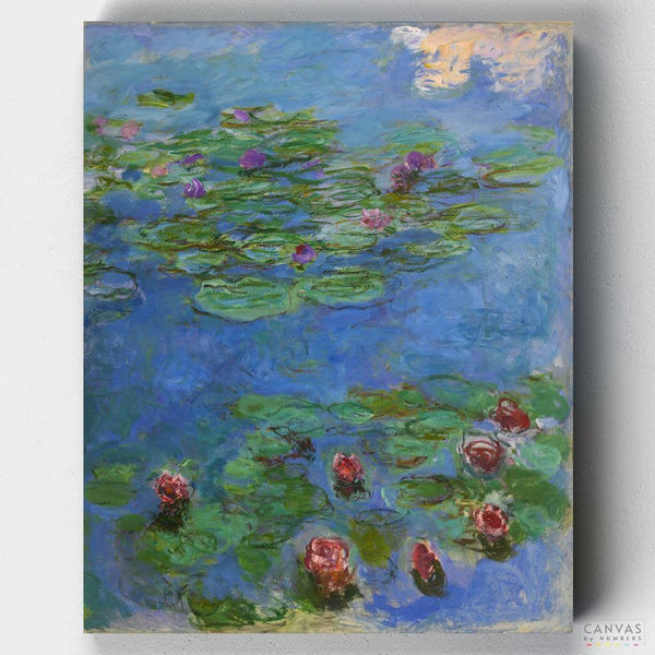Nenúfares Rojos- Pintar por Números- Canvas by Numbers
