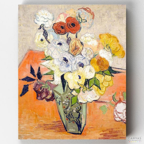Rosas y Anémonas- Pintar por Números- Canvas by Numbers