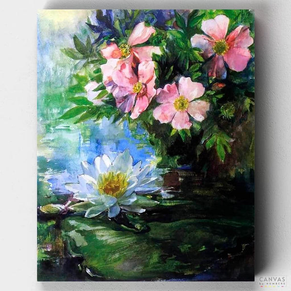 Rosas y Nenúfares- Pintar por Números- Canvas by Numbers
