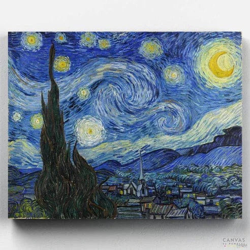 La Noche Estrellada- Pintar por Números- Canvas by Numbers
