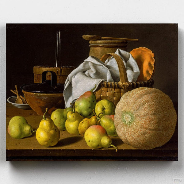 Bodegón con Melón y Peras- Pintar por Números- Canvas by Numbers