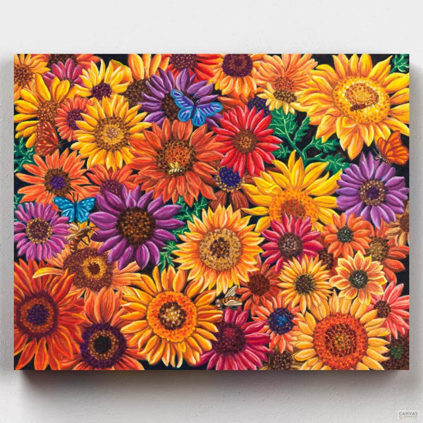 Girasoles de Colores- Pintar por Números- Canvas by Numbers