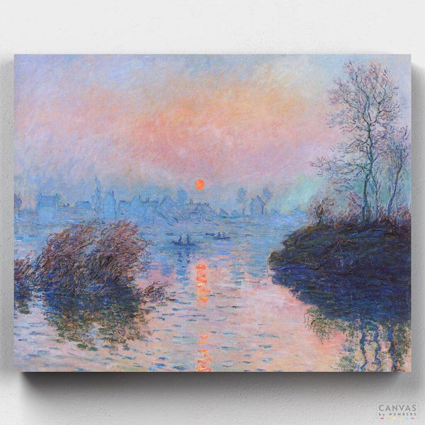 Puesta de Sol sobre el Sena en Lavacourt- Pintar por Números- Canvas by Numbers
