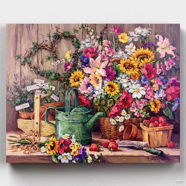 Estante con Macetas- Pintar por Números- Canvas by Numbers