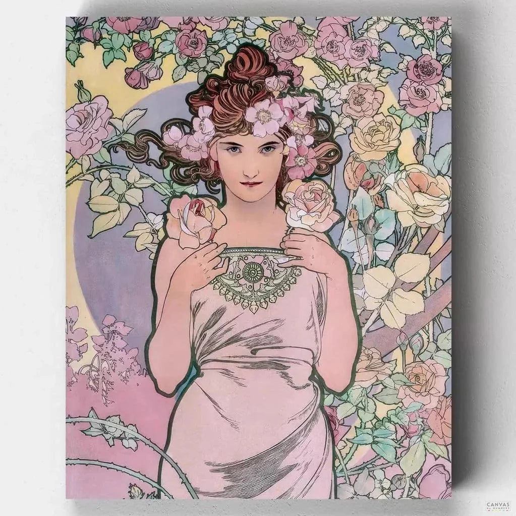 La Rosa (1898) - Pintar por Números- Pintar por Números- Canvas by Numbers