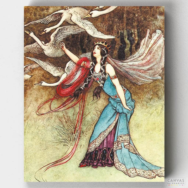 Los Seis Cisnes- Pintar por Números- Canvas by Numbers