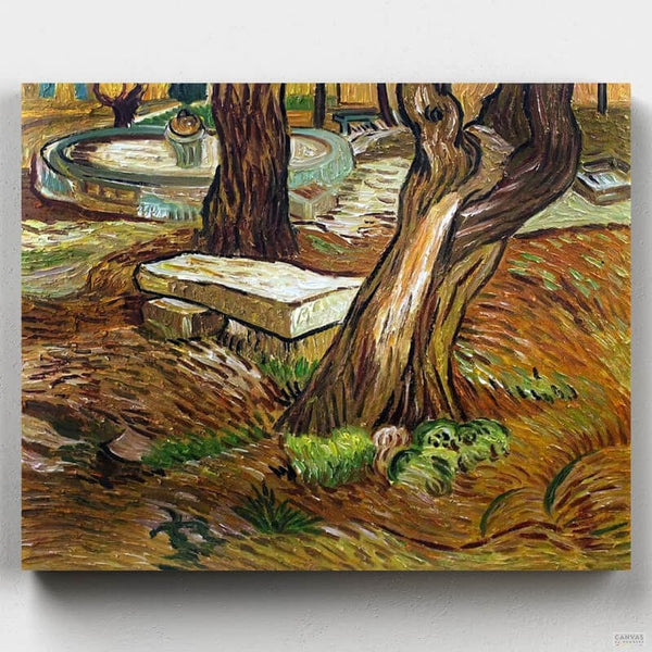 Banco de Piedra en el Asilo de Saint Remy- Pintar por Números- Canvas by Numbers
