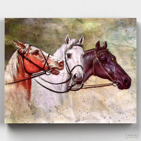 Tres Caballos- Pintar por Números- Canvas by Numbers