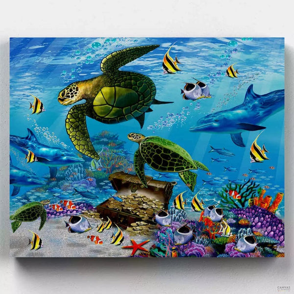El Lago de las Tortugas- Pintar por Números- Canvas by Numbers