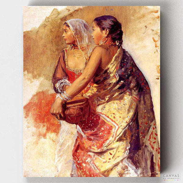 Dos Chicas Nautch- Pintar por Números- Canvas by Numbers