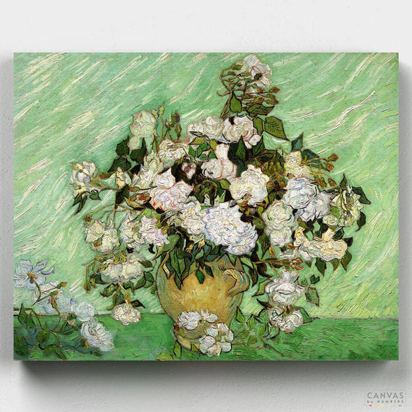 Jarrón con Rosas- Pintar por Números- Canvas by Numbers