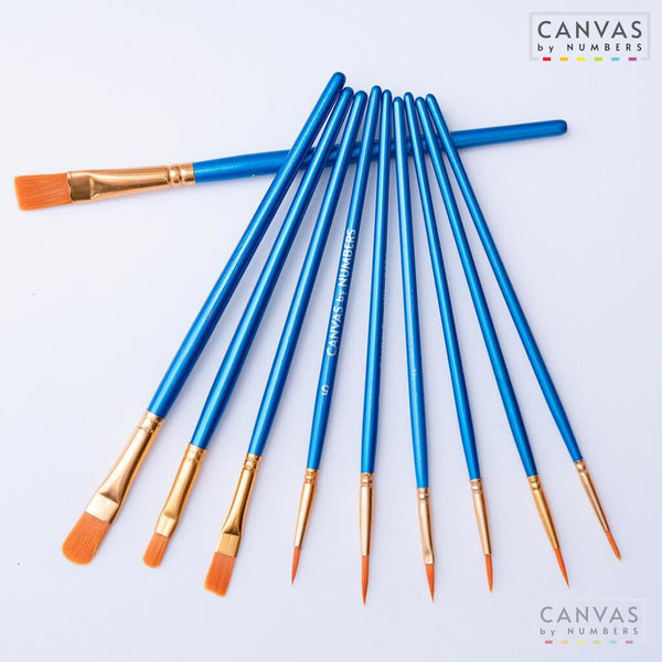 Set Extra 10 Pinceles Premium para Acrílicos- Pintar por Números- Canvas by Numbers