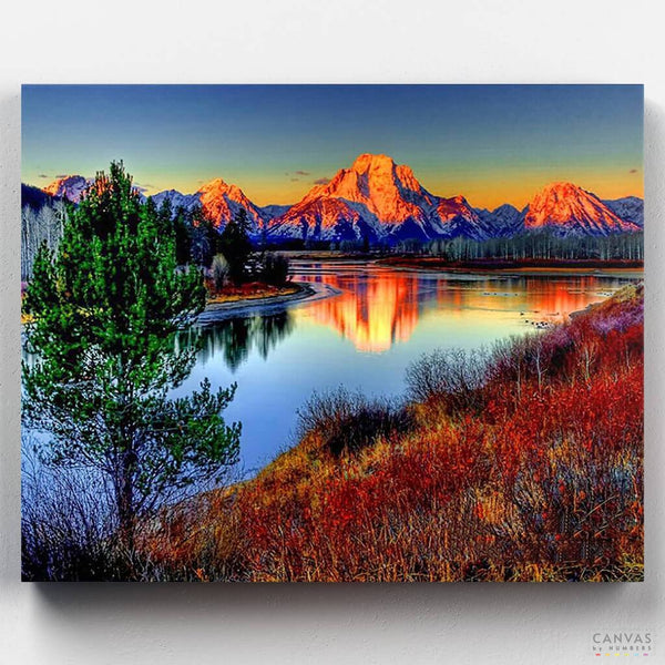 Un Lago en la Montaña- Pintar por Números- Canvas by Numbers