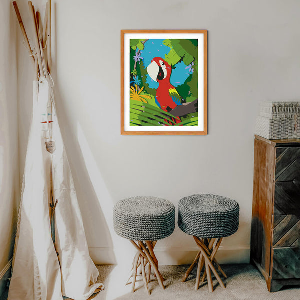 Loro Feliz- Pintar por Números- Canvas by Numbers