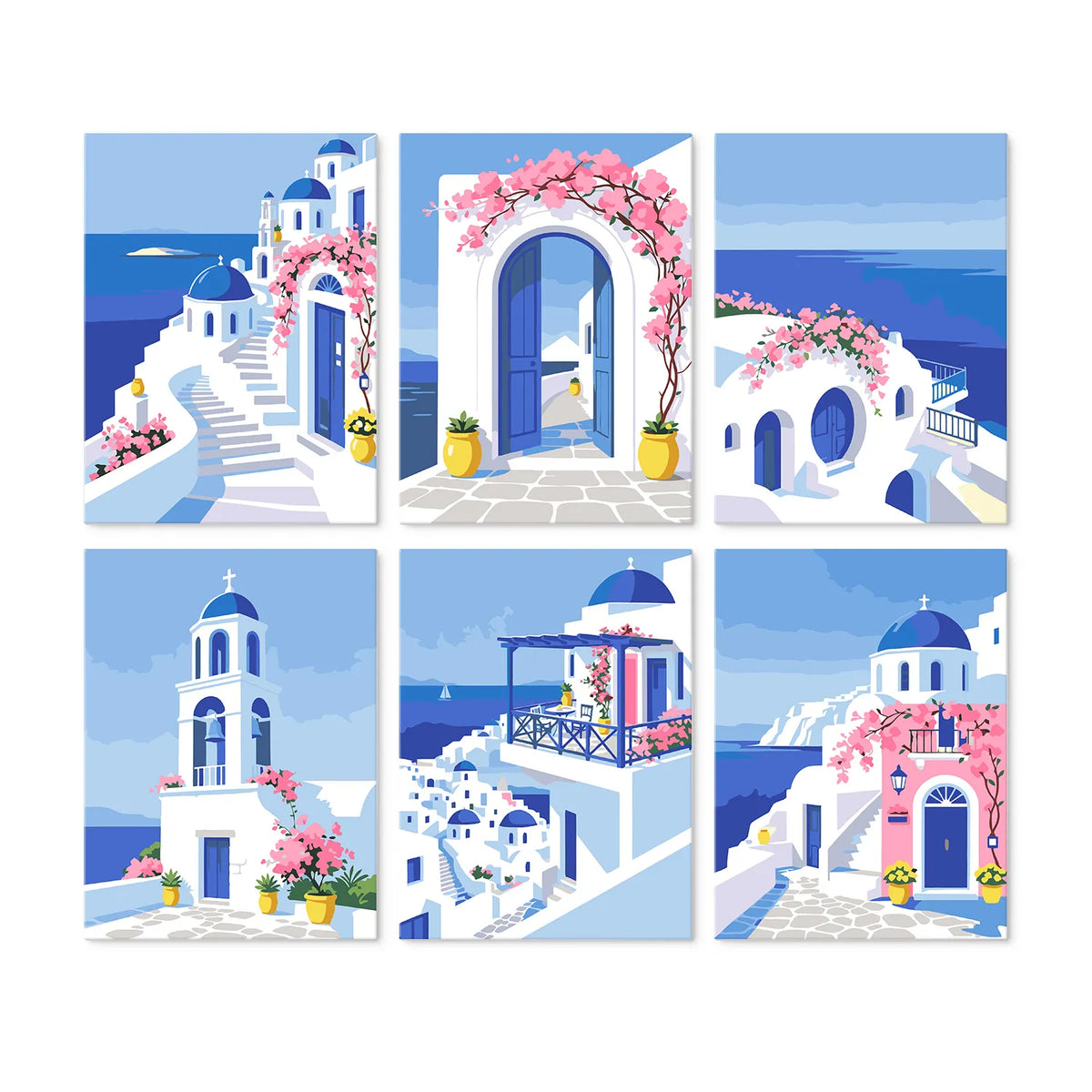 Azul Santorini - Mini Kit Pintar por Números