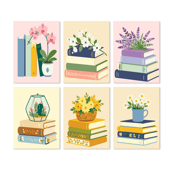 Libros y Flores 2 - Mini Kit Pintar por Números