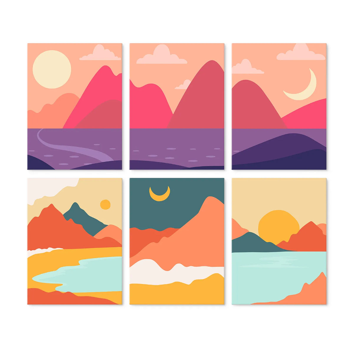 Montañas al Atardecer - Mini Kit Pintar por Números