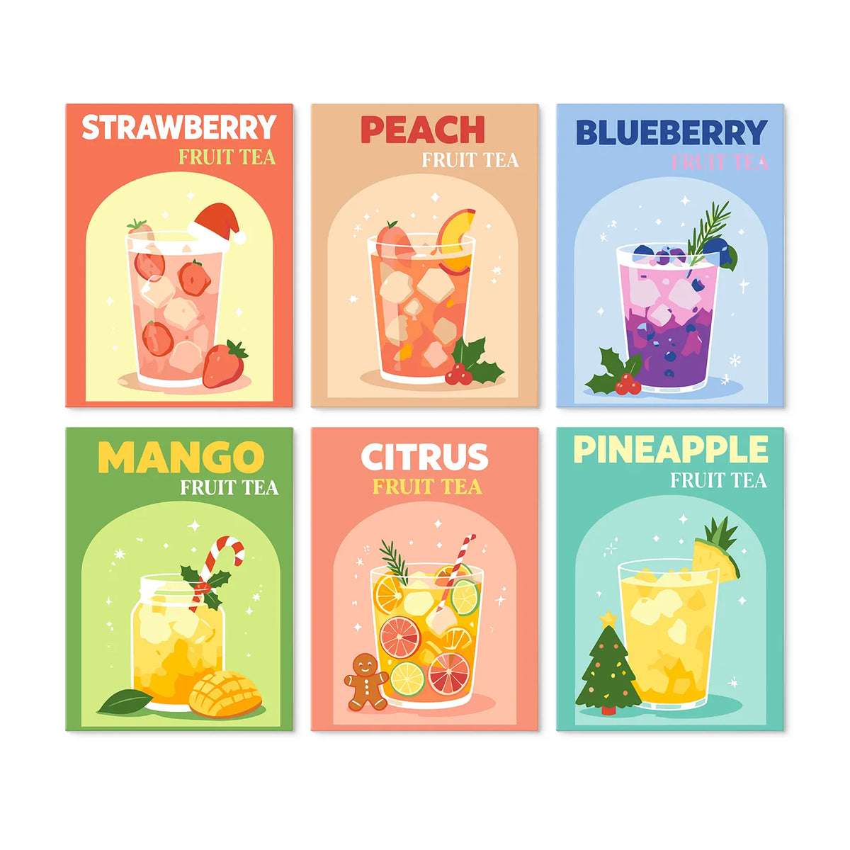 Té de Frutas Navideño - Mini Kit Pintar por Números
