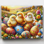 Huevo de Pascua y Pollitos- Pintar por Números- Canvas by Numbers