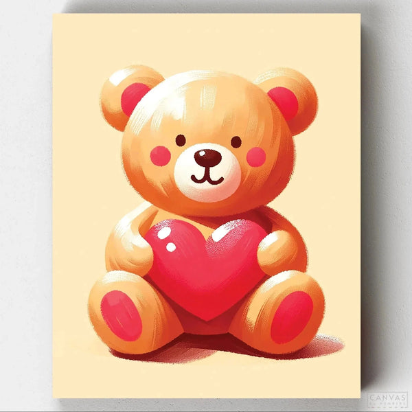 Osito Pintar por Números Niños- Pintar por Números- Canvas by Numbers