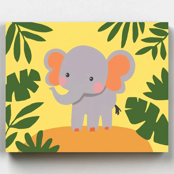 Elefante Pintar por Números Niños- Pintar por Números- Canvas by Numbers