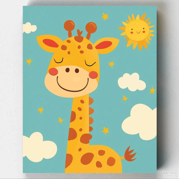 Jirafa Pintar por Números Niños- Pintar por Números- Canvas by Numbers