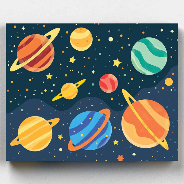 Sistema Solar Pintar por Números Niños- Pintar por Números- Canvas by Numbers