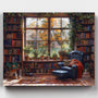 Calma entre Libros- Pintar por Números- Canvas by Numbers