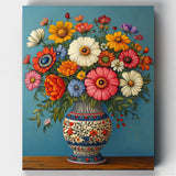 Composición Floral en Jarrón- Pintar por Números- Canvas by Numbers