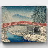 Nieve en el Puente Shin de Nikko- Pintar por Números- Canvas by Numbers