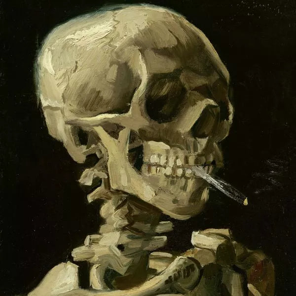 Cuadro de cranéo con cigarillo encendido de Vincent van Gogh