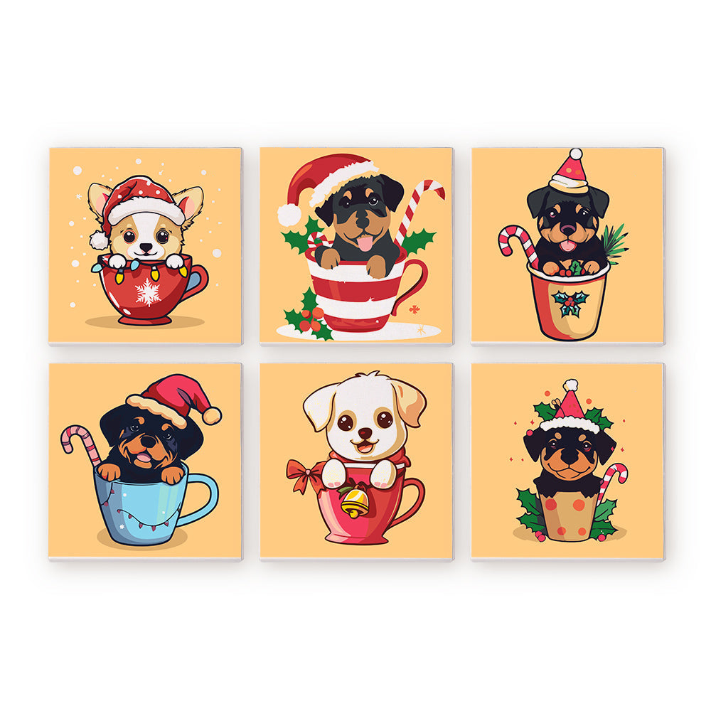 Cachorros de Navidad - Mini Kit Pintar por Números