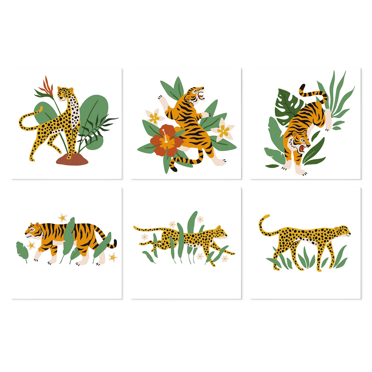 Grandes Felinos en la Selva - Mini Kit Pintar por Números