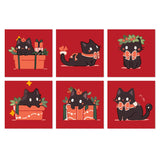 Gatos Negros de Navidad - Mini Kit Pintar por Números